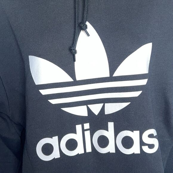 Adidas Originals Mens Trefoil Logo Fleece Pullover Hoodie Size Large Sweatshirt - Picture 2 of 9